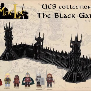 兼容某高MOC84124指环王中世纪城堡城墙外围堡垒积木模型街景玩具