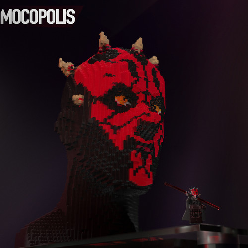 兼容高MOC-107217星球大战恶魔达斯·摩伊塑像半身像积木拼装模型