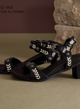 ROROMA 原创设计师新中式美学BOHEMIA狂想曲手工编织甄品羊皮凉鞋