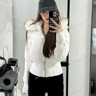 小海鸥2025新款韩版收腰显瘦毛领羽绒服小个子百搭白鸭绒短款外套