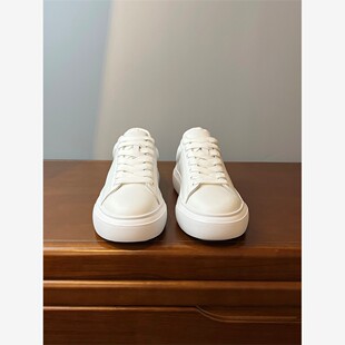 简约百搭~头层牛皮~欧货厚底小白鞋女真皮平底系带软底软皮板鞋