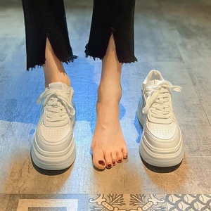【真皮】小白鞋女厚底松糕2023新款增高女鞋百搭轻便休闲运动板鞋
