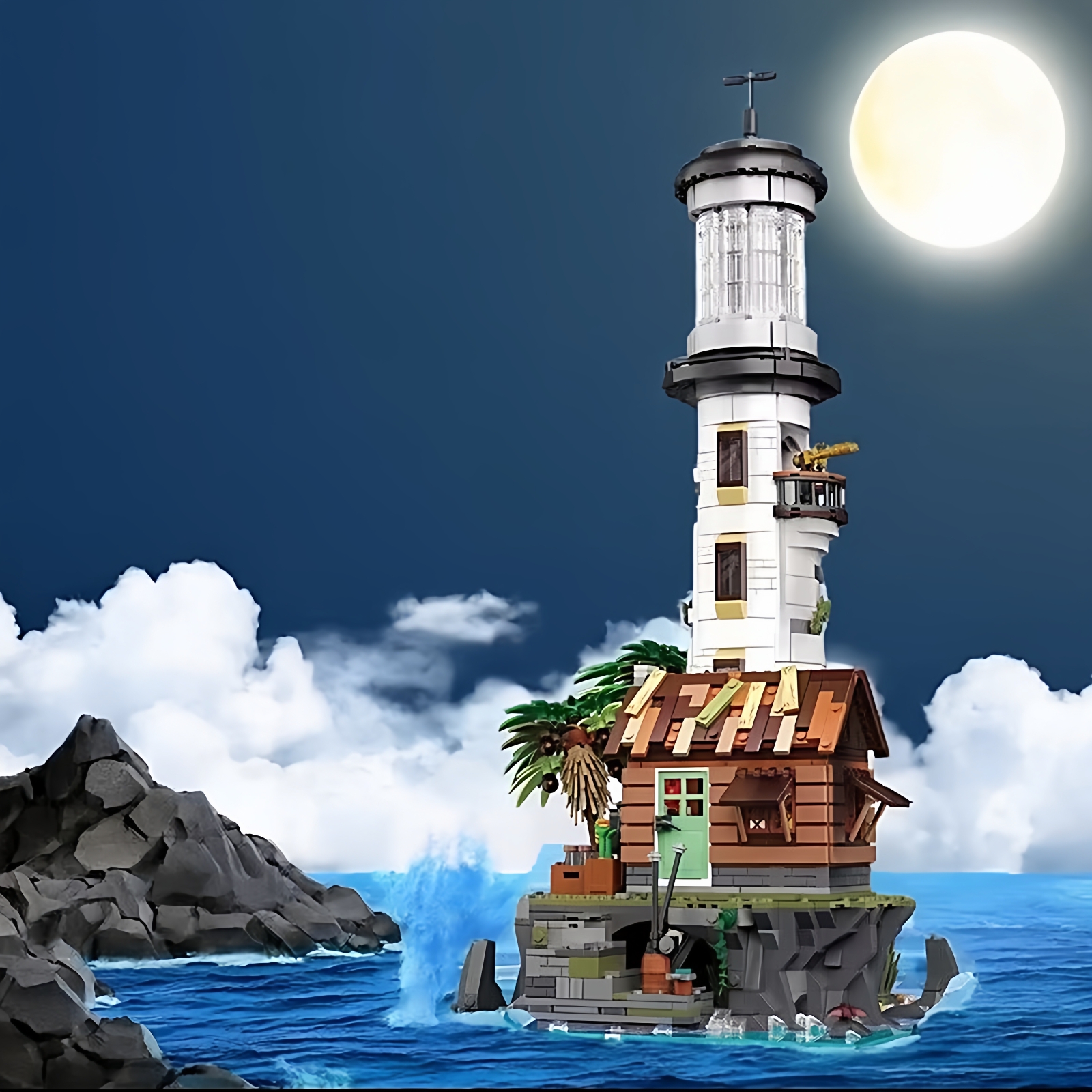 灯塔积木模型建筑益智拼装玩具