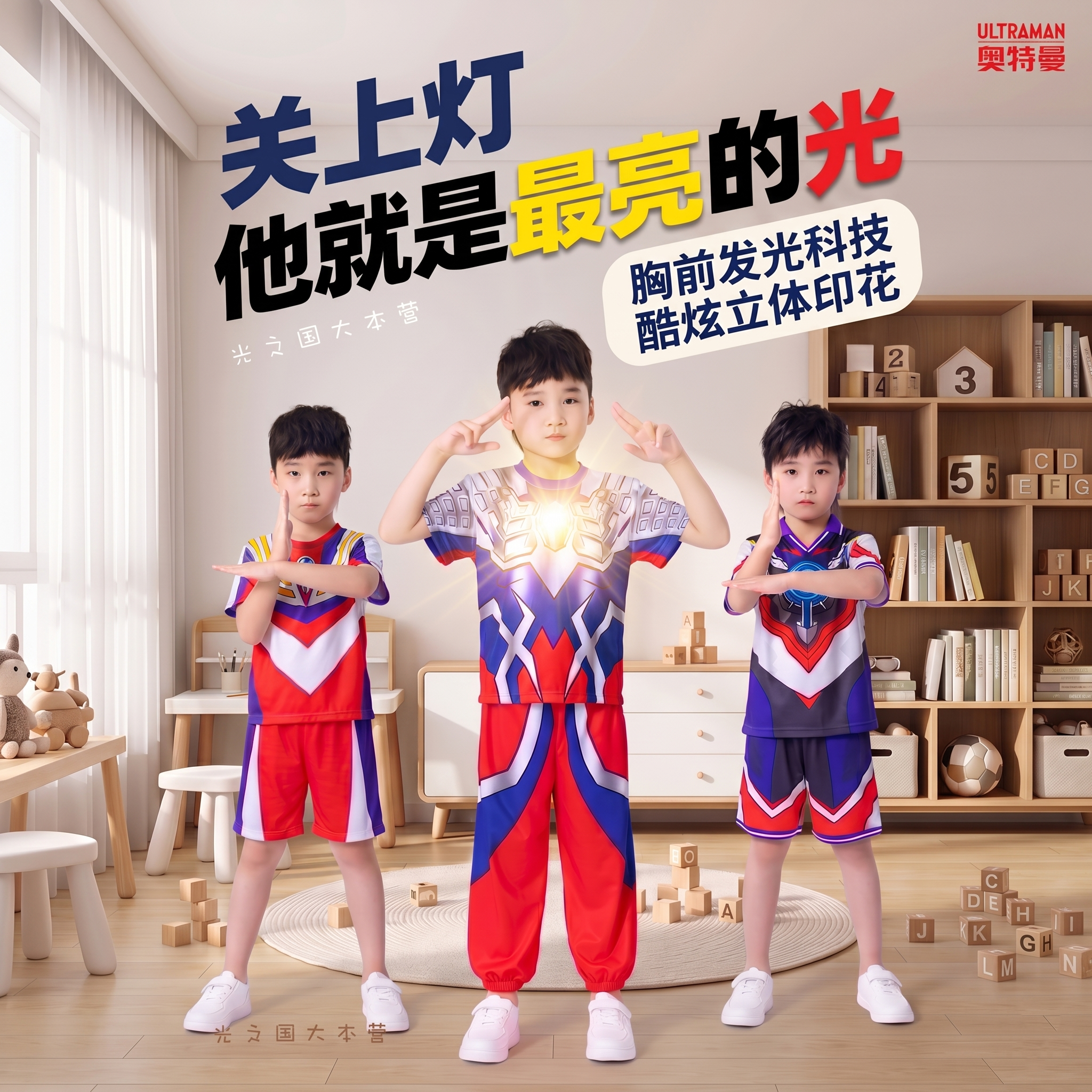 赛罗格丽乔欧布奥特曼衣服男女童夏外套速干短t袖艾克斯薄款儿童