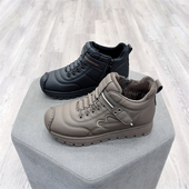 冰洁2025冬季 16032 皮面高帮加绒保暖软底轻便显脚小棉鞋 新款 女鞋