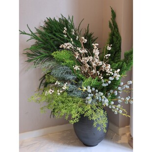 真的松枝鲜切枝条水养插花圣诞节日花材森系自然系雪花松龙柏顺丰