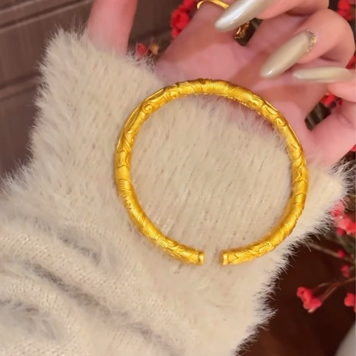 小红书司凤同款古法鎏金牡丹手镯