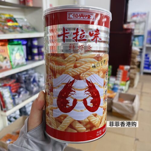 港版时兴隆HANAMI卡拉咪鲜虾条 虾片休闲零食 105g铁罐