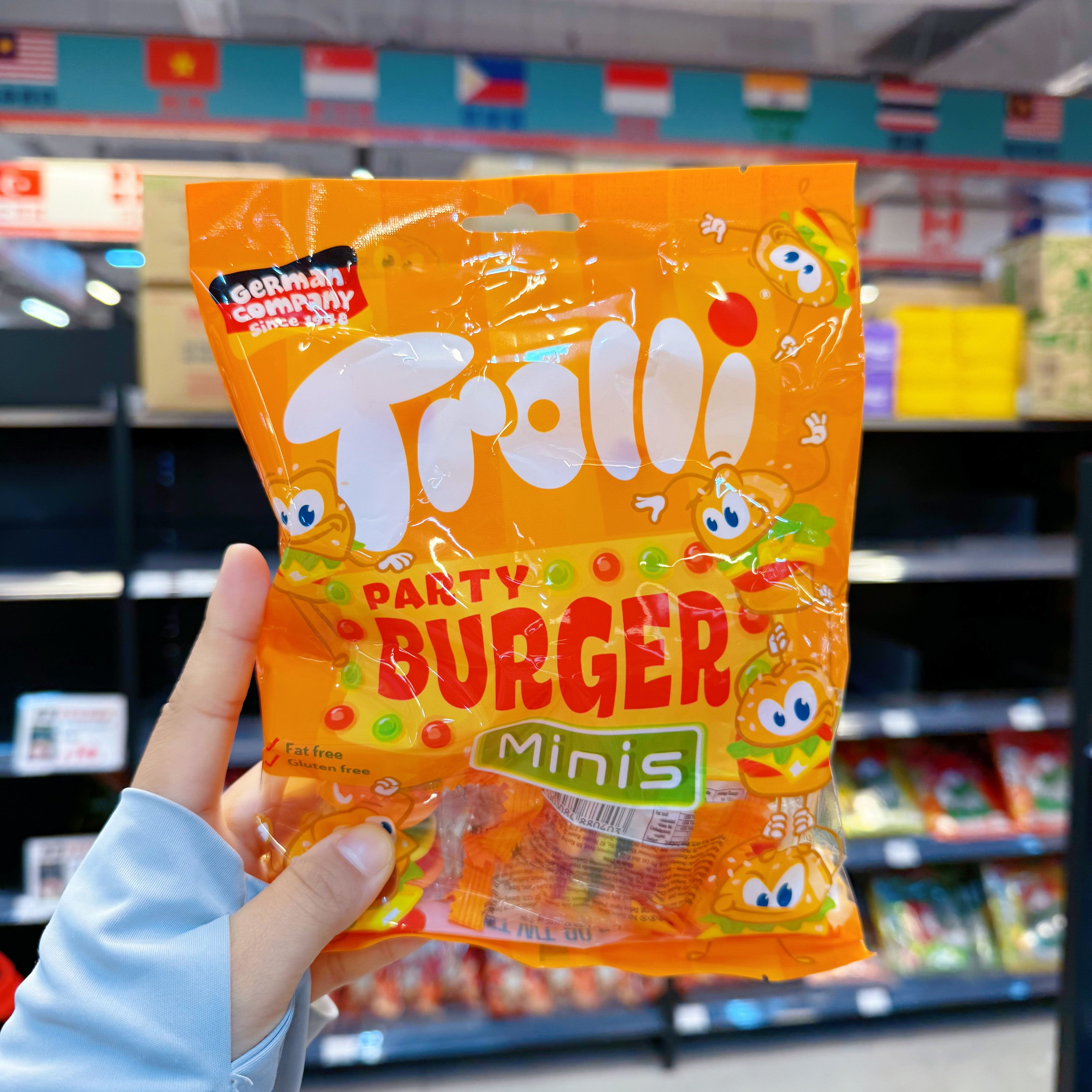 香港购 德国TROLLI口力迷你汉堡包造型橡皮软糖10枚入袋装90G