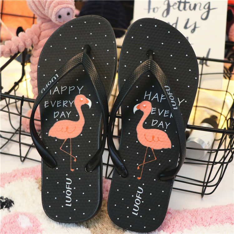 韩版休闲凉拖鞋女夏季学生防滑可爱卡通平底沙滩室外海边人字拖潮|ruв категории Женская обувь, тапочки - от Buy2taobao.com для оказания профессиональной услуги покупки агента Taobao