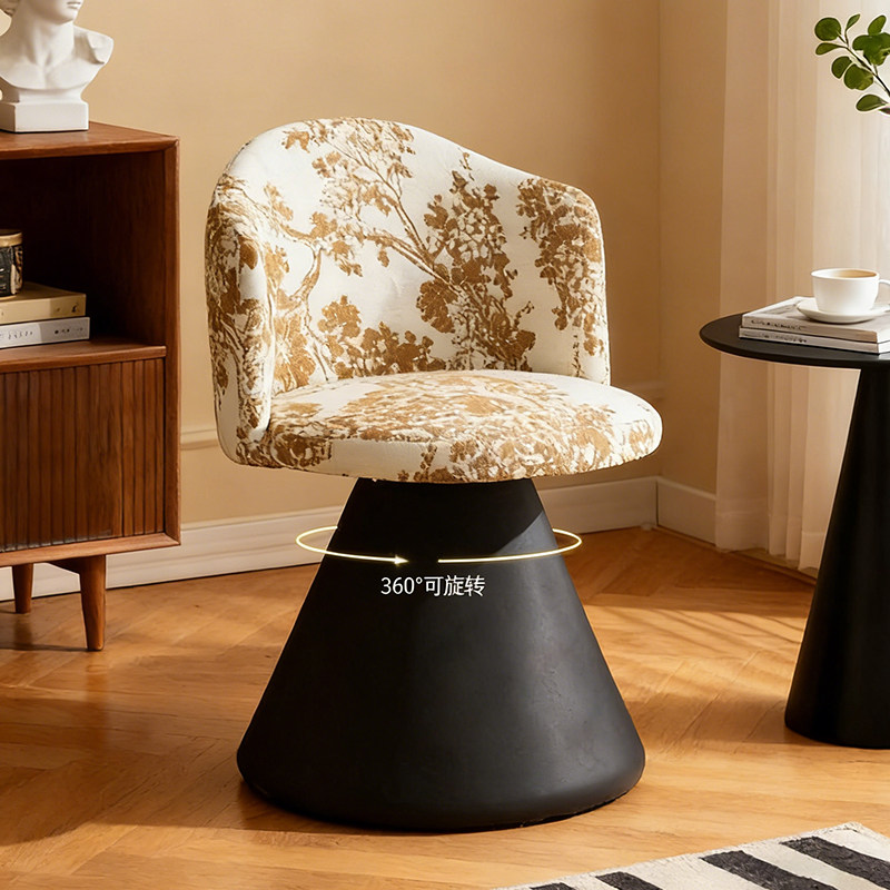 复古化妆凳女生卧室中古梳妆台专用凳子轻奢旋转2026新款化妆椅子