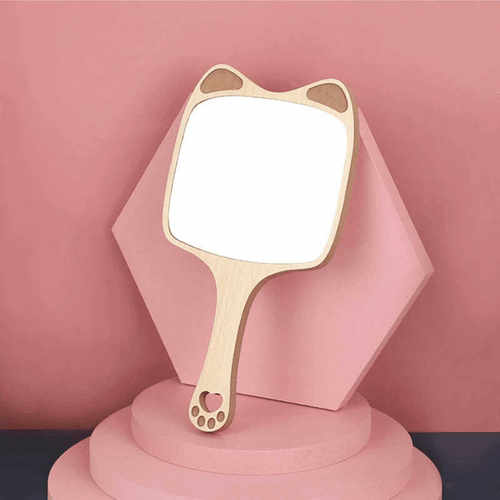 学生宿舍手持便携可爱大号化妆镜