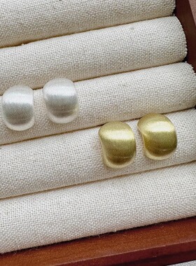 Margot手作耳环法式复古高级感油画感耳钉蚊香盘耳夹无耳洞耳饰