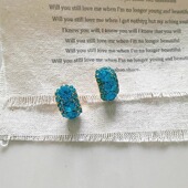 Margot手作湛蓝冷萃蓝小众设计高级感耳钉春夏耳环无耳洞耳夹耳环