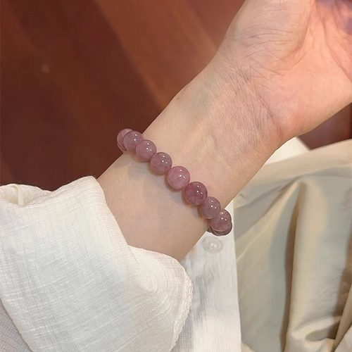 Margot手作天然灰紫水晶手链女款简约百搭手串逢考必过上岸手饰品
