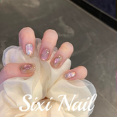 粉紫琉璃手绘浮雕猫眼短款 纯手工穿戴甲显白美甲贴片假指甲精品