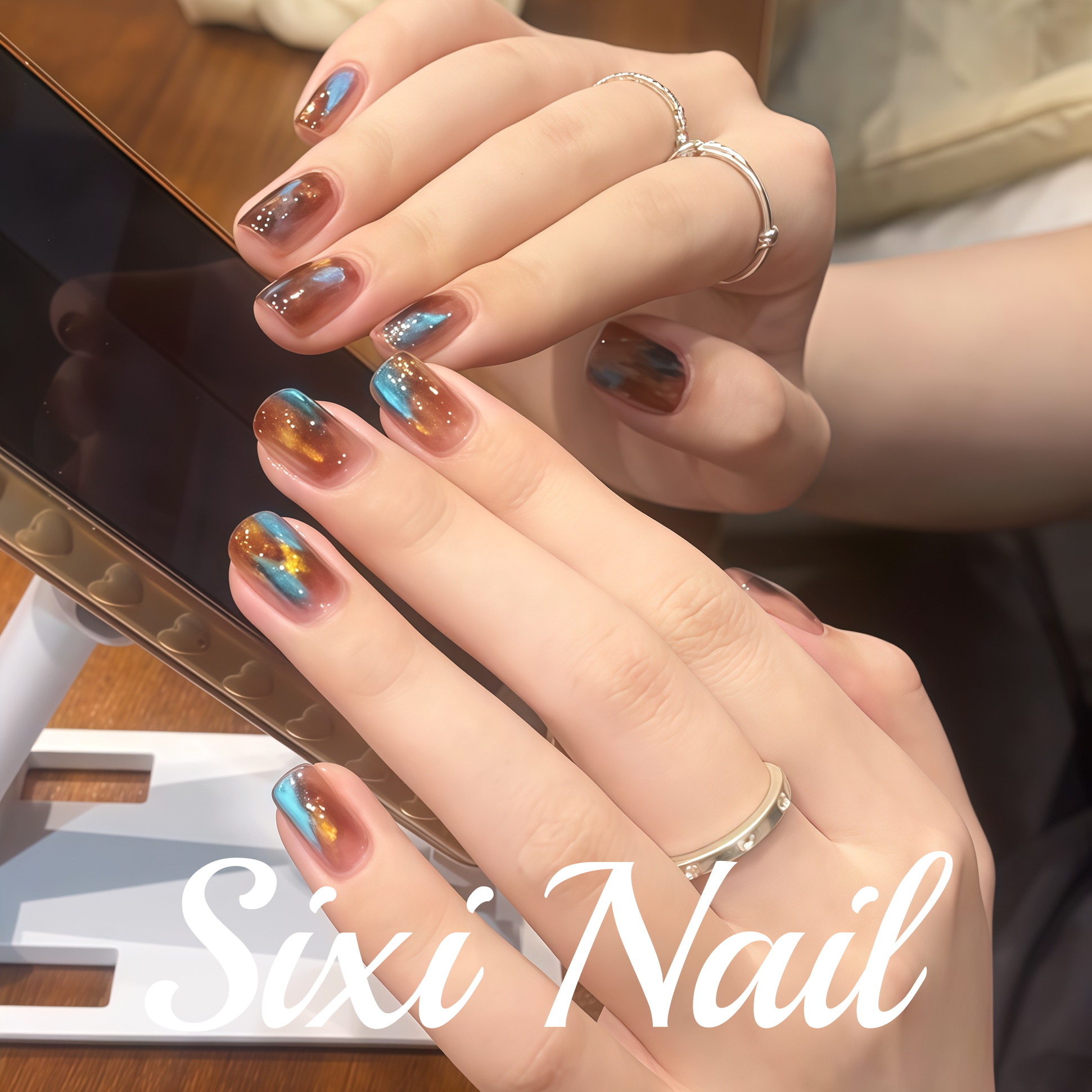 美拉德色系 纯手工穿戴甲豹纹ins风高级感显白秋冬美甲贴片假指甲,彩妆/香水/美妆工具,穿戴甲/甲片,淘宝优惠券,粉丝福利购,淘宝优惠卷