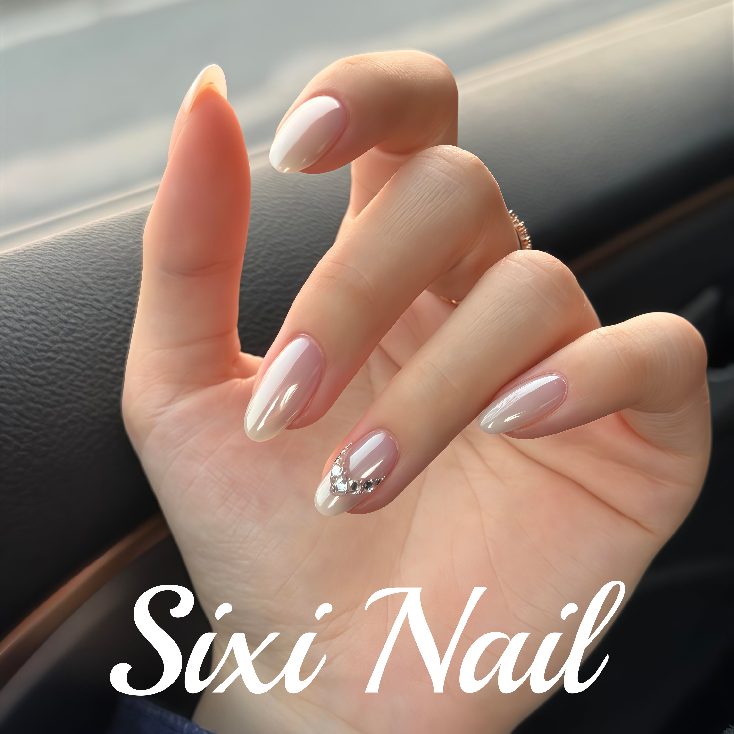 海莉 纯手工穿戴甲中长款ins风高级感显白美甲贴片假指甲2025新款