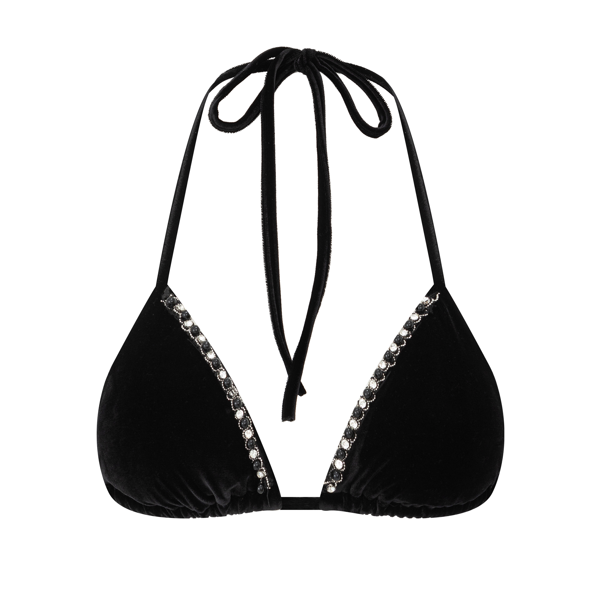 PEMPL 小香风丝绒比基尼性感辣妹带胸垫文胸吊带背心海边泳衣内衣