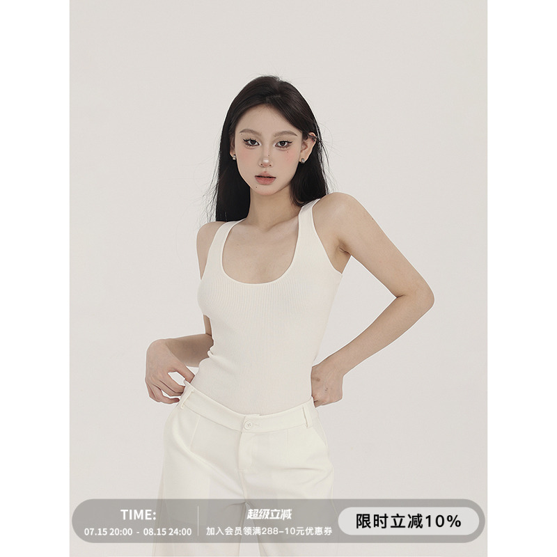 纯色PEMPLU领针织背心街头