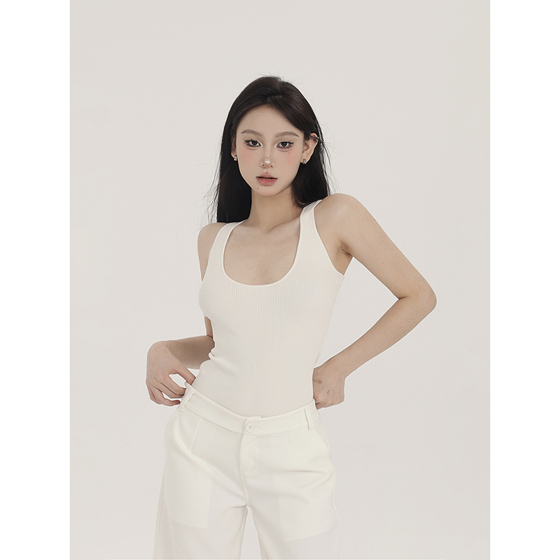 纯色PEMPLU领针织背心街头