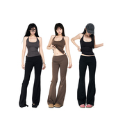 春显瘦收腰提臀长裤 PEMPL·超模比例 低腰喇叭拉链开叉弹力瑜伽裤