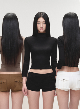 PEMPL·修身显瘦纯棉低腰立体口袋工装短裤女辣妹性感包臀热裤