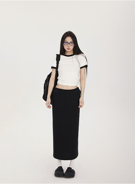 PEMPL 半身裙女夏季新款舒适铅笔裙直筒长裙高腰显瘦一步裙包臀裙