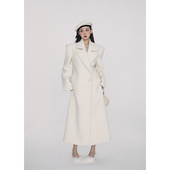 PEMPL 型极简质感气质 廓形呢大衣硬挺垫肩版 毛呢外套女冬新款 长袖