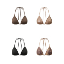 PEMPL 蛇纹吊带比基尼上衣乳罩辣妹海边性感泳衣度假抹胸胸衣内衣