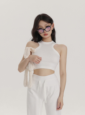 PEMPL 坦克背心女春夏新款内搭短款露脐工字打底挖肩无袖外穿上衣