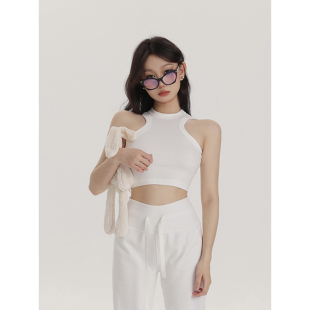 露脐工字打底挖肩无袖 内搭短款 外穿上衣 坦克背心女春夏新款 PEMPL