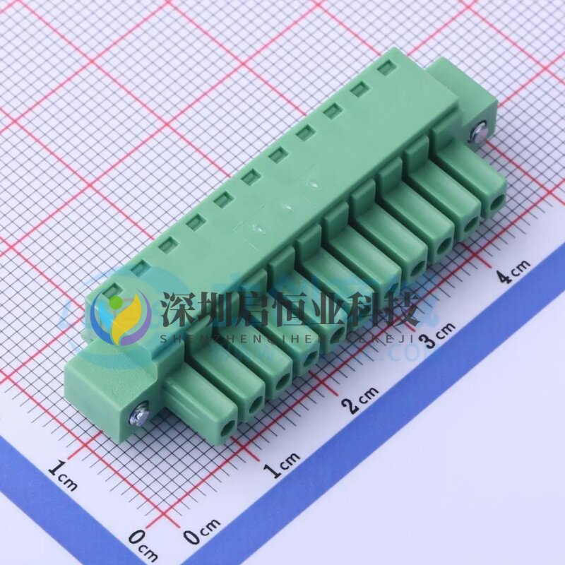DB2EKM-3.5-11P-GN-S 插拔式接线端子 间距3.5mm 公插头/11P 带耳