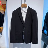 无开叉 两粒扣贴兜 羊毛混纺 百搭通勤 西服 春秋装 针织男士 深蓝