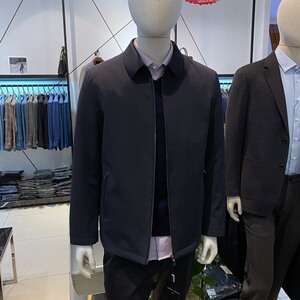 23冬装 深蓝 獭兔毛可拆卸内胆 百搭通勤保暖御寒 男士尼克服皮草