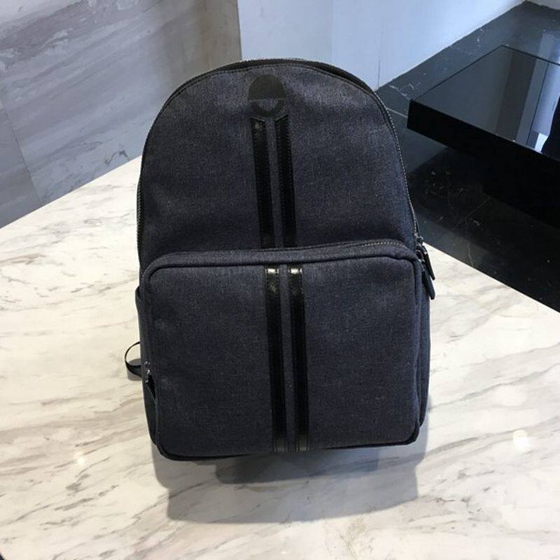 瑕疵品 PU脱皮开裂 华萨尼 牛仔PU拼接 百搭休闲 男士双肩包 1980