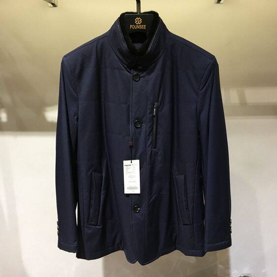 方仕 冬装 深蓝色 立领 水貂脱卸内胆 百搭休闲 男士皮草 29800