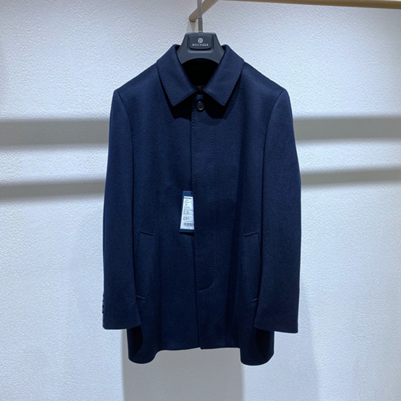 方仕藏青山羊绒水貂内胆男士皮草