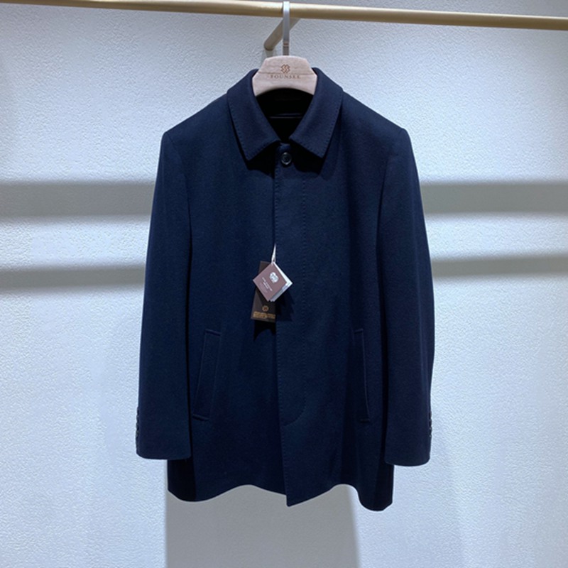 方仕藏青山羊绒貂绒男士皮草