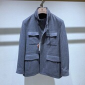 冬装 男士 灰色立领拉链 保暖百搭通勤 棉风衣 山羊绒3M暖绒棉 方仕