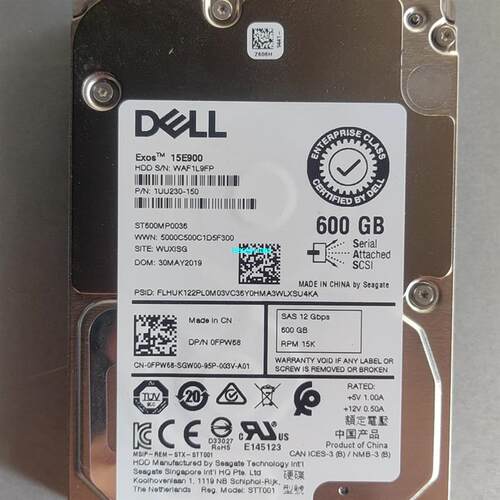 【议价】Dell/戴尔 0FPW68 600G 15K SAS 2.