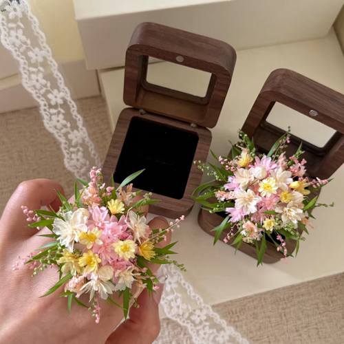 多巴胺戒指花永生花成品婚礼订婚