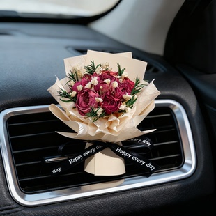 精致MINI花束玫瑰干花迷你车载摆件装饰见面生日七夕情人节伴手礼