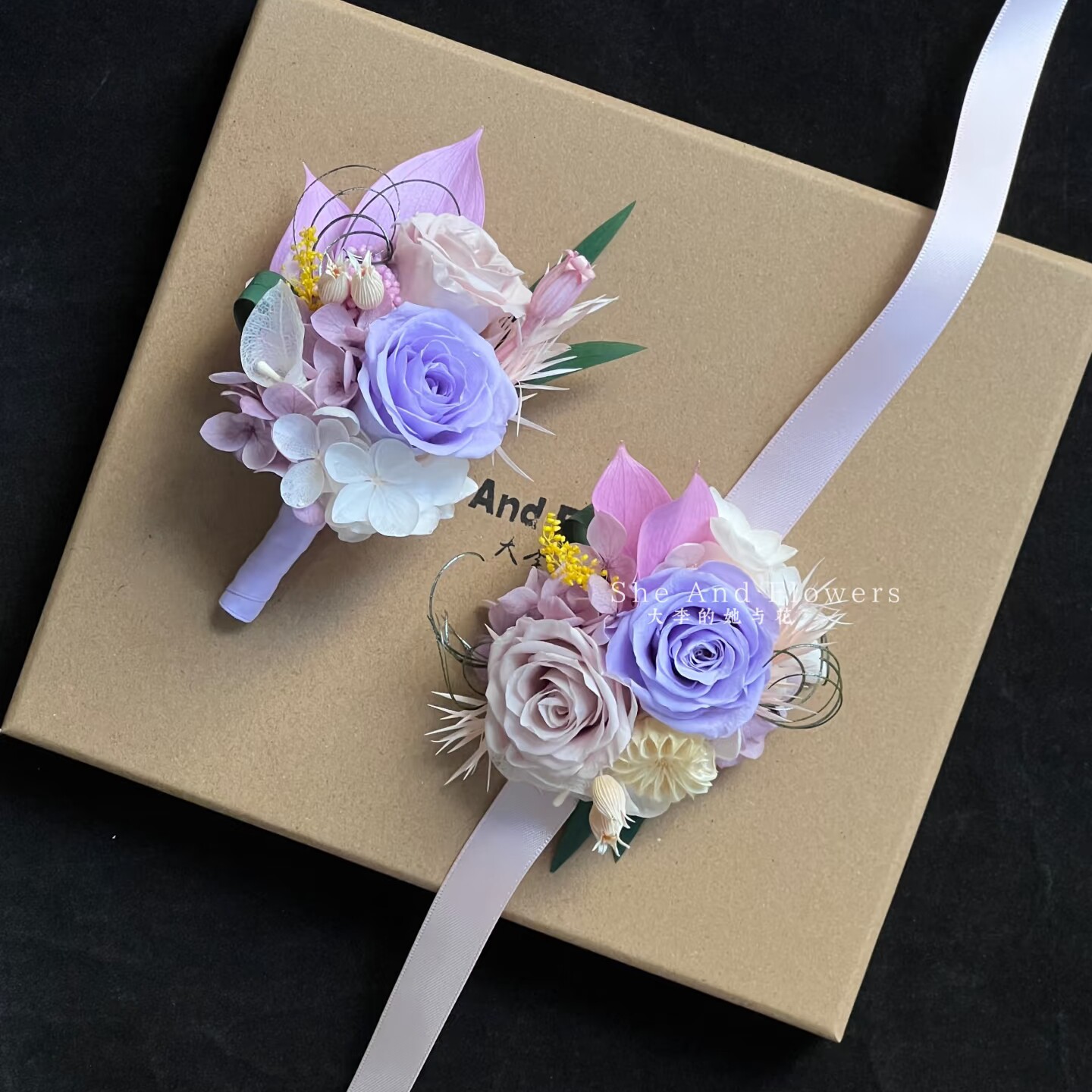 多巴胺原创设计新娘花礼物永生花胸花成品手腕花结婚森系婚礼鲜花