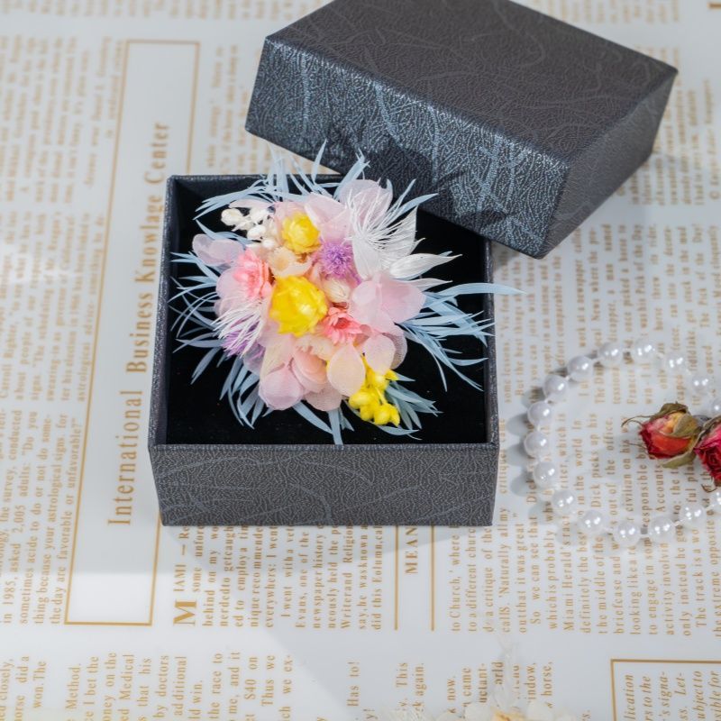 永生花diy成品免做花朵戒指户外婚礼求婚表白节日礼物永生花对戒图片