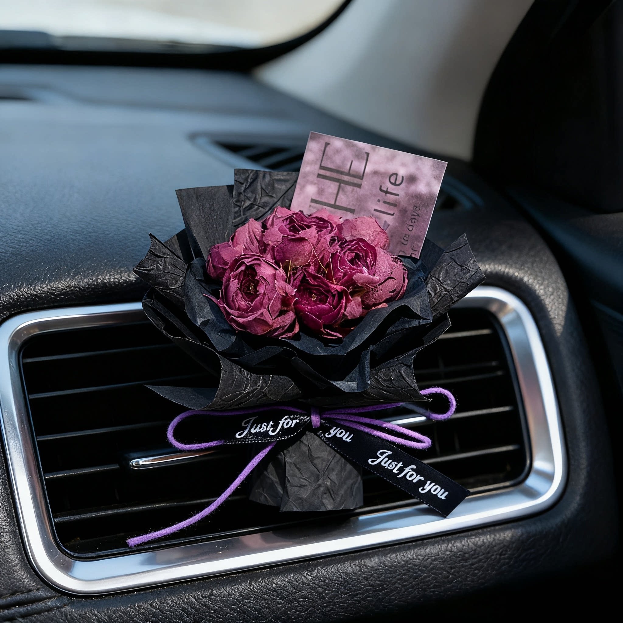 创意花束车内出风口香氛装饰品空调车载香薰汽车摆件干花女生迷你