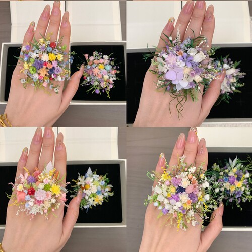 永生花新郎新娘结婚戒指花成品