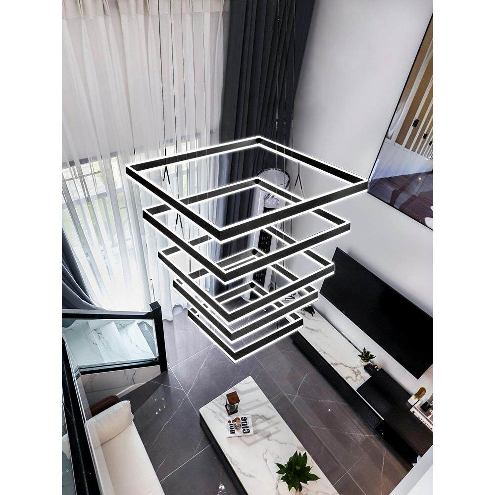 复式楼大吊灯别墅轻奢楼中楼客厅中空挑高现代简约大气loft方形灯,家装灯饰光源,LOFT/复式住宅/楼梯吊灯,淘宝优惠券,粉丝福利购,淘宝优惠卷