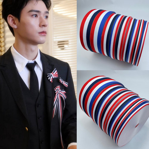 加密红白蓝三色丝带有点潮流时尚