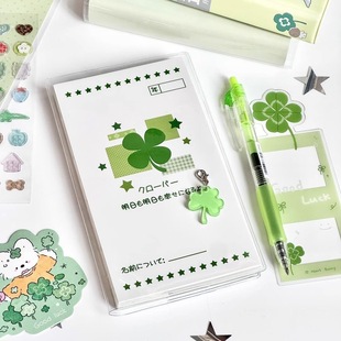 新款四叶草幸运笔记本a6古早红苹果高颜值手帐本学生文具记事本子